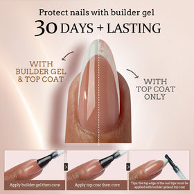 BTARTBOXNAILS hands applying a tip under UV lamp showing curing through tip benefit fast curing