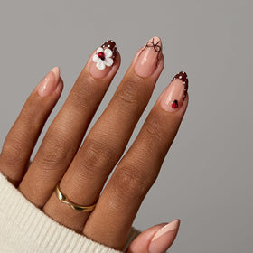 BTArtboxnails applied full set on hands for natural French look