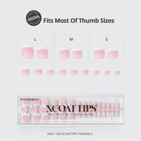 BTArtboxnails layout of six big-toe sizes demonstrating width and curvature options