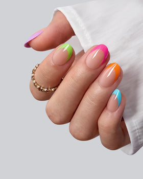 BTArtboxnails close-up of extra short almond edge, thin natural finish benefit