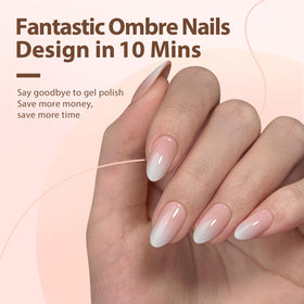 BTArtboxnails close-up of ombre gradient texture highlighting salon-like gel sheen
