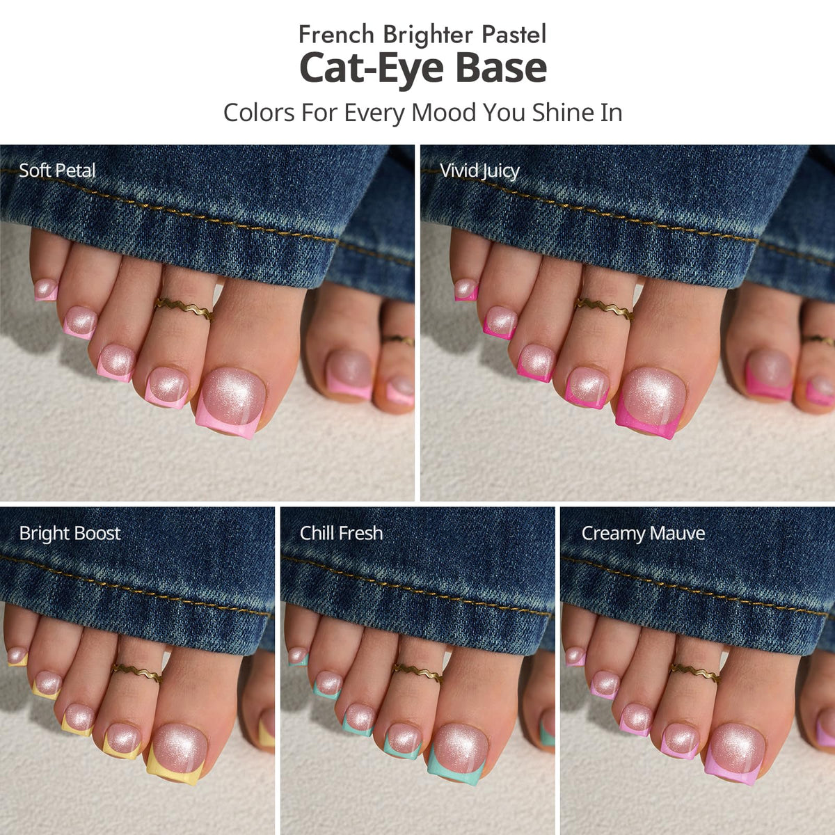 BTArtboxnails close-up of cat-eye base and pastel tips showing glossy detail benefit visual appeal