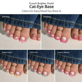 BTArtboxnails close-up of cat-eye base and pastel tips showing glossy detail benefit visual appeal