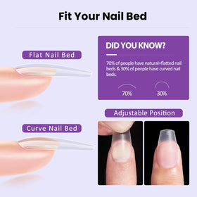 BTArtboxnails cured tip side view showing firm adhesion and clean finish after lamp cure