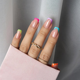 BTArtboxnails fanned display of five spring colors for mix-and-match looks