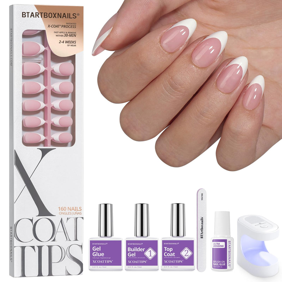 BTArtboxnails kit front view showing complete French manicure set and convenience