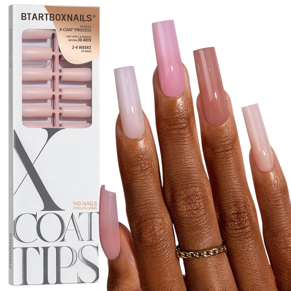 BTArtboxnails front packaging showing 5 nude shades and product benefits