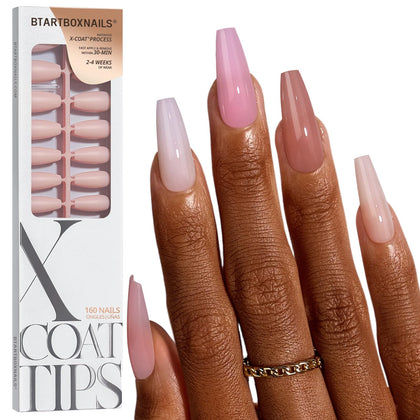 BTArtboxnails front packaging showing 160 press-on nails and key features