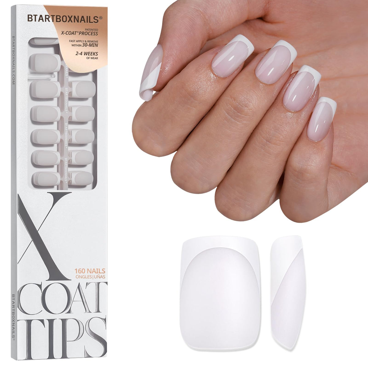 BTArtboxnails front packaging showing 160-piece French tip kit and quick results