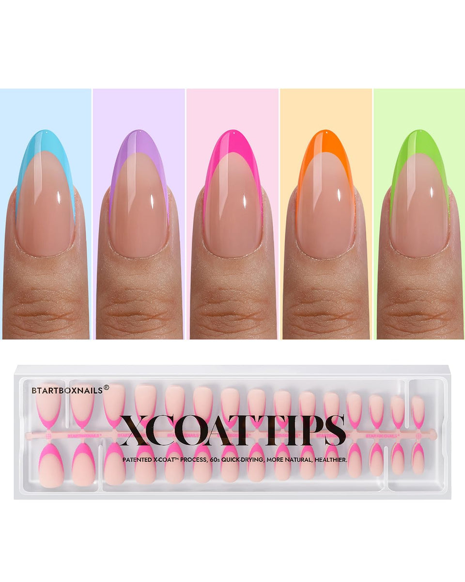 BTArtboxnails front packaging showing 150-piece brighter pastel French set and convenience