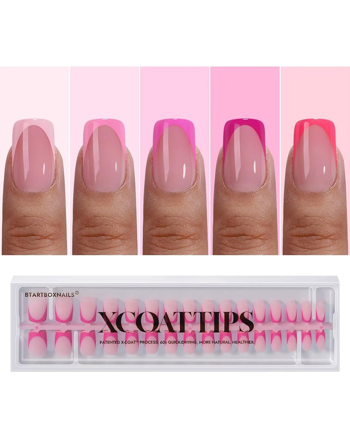 BTArtboxnails front packaging showing 160 pink French tips and easy application