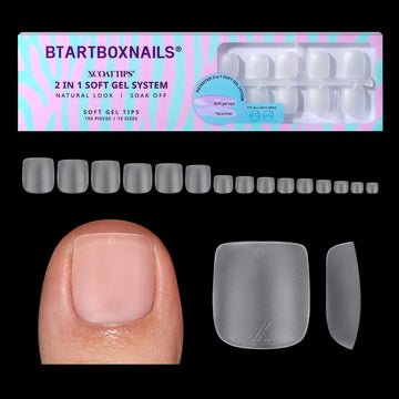 BTArtboxnails front packaging showing bulk 150pcs toe nail tips for value