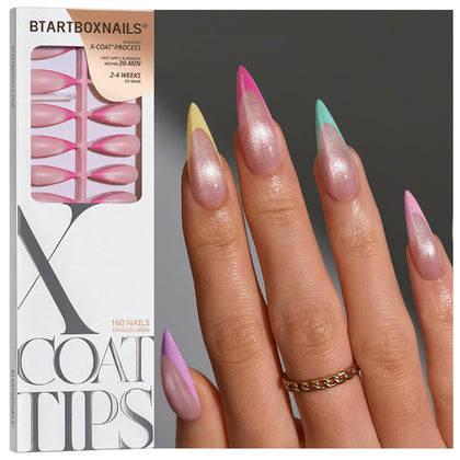 BTArtboxnails front packaging showing 160-piece kit and benefits