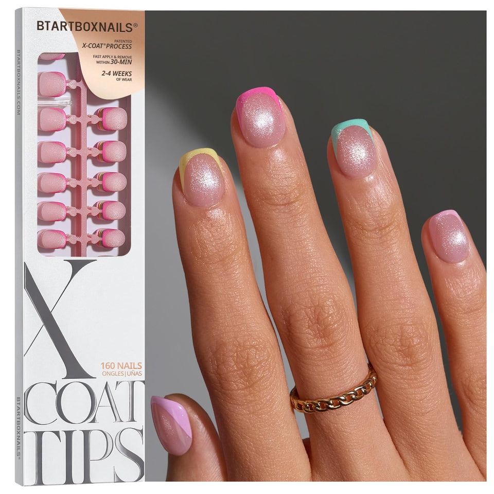 BTArtboxnails front packaging showing pastel French tip set and quantity benefit