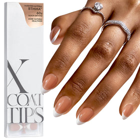 BTARTBOXNAILS front packaging showing set contents and neutral brown French tips benefit quick selection