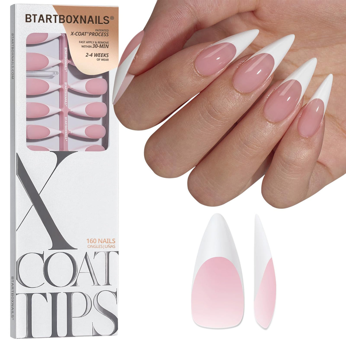 BTArtboxnails front packaging showing 160 French gel tips and brand