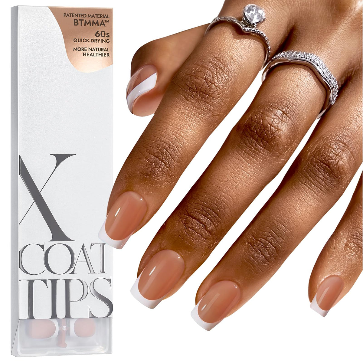 BTArtboxnails front packaging showing 160-piece french tip set and clear benefits