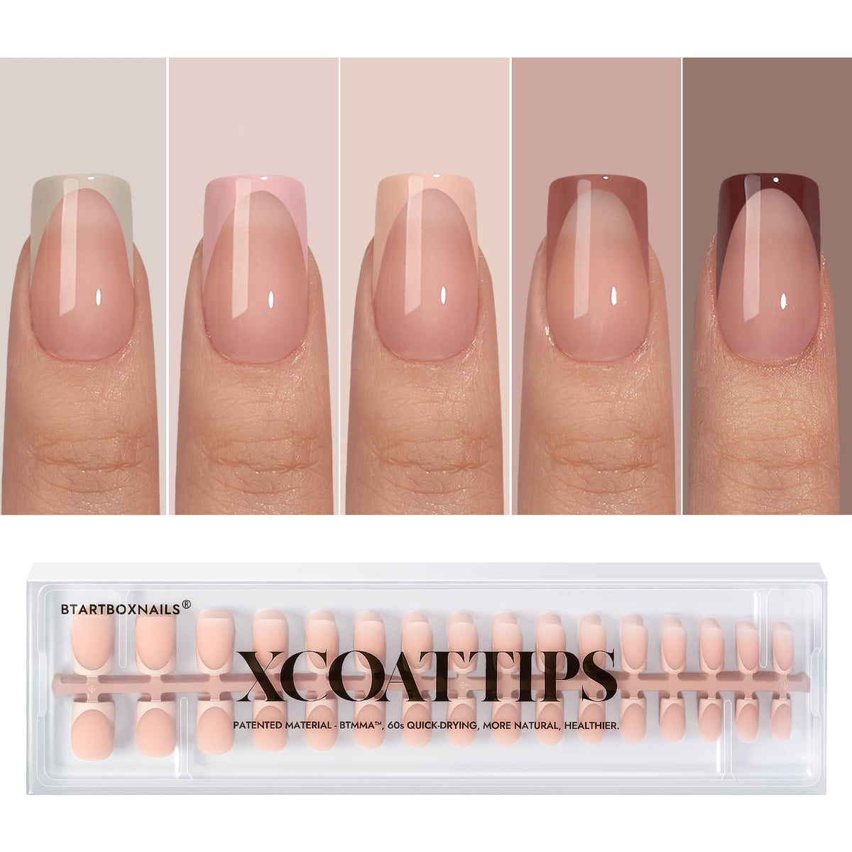 BTArtboxnails front packaging showing 160 French tips and benefits
