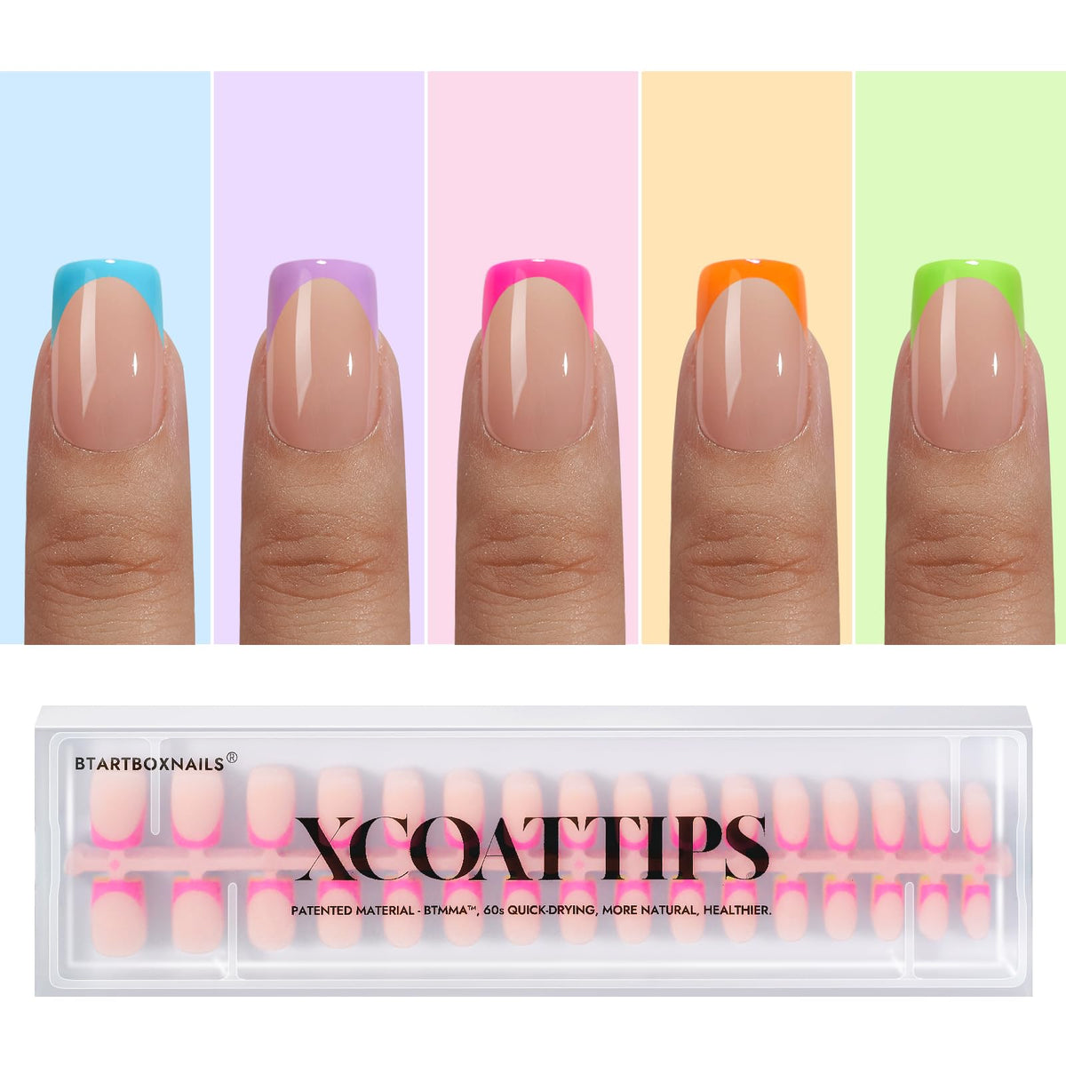 BTArtboxnails packaging front view showing full 160pcs set and benefits