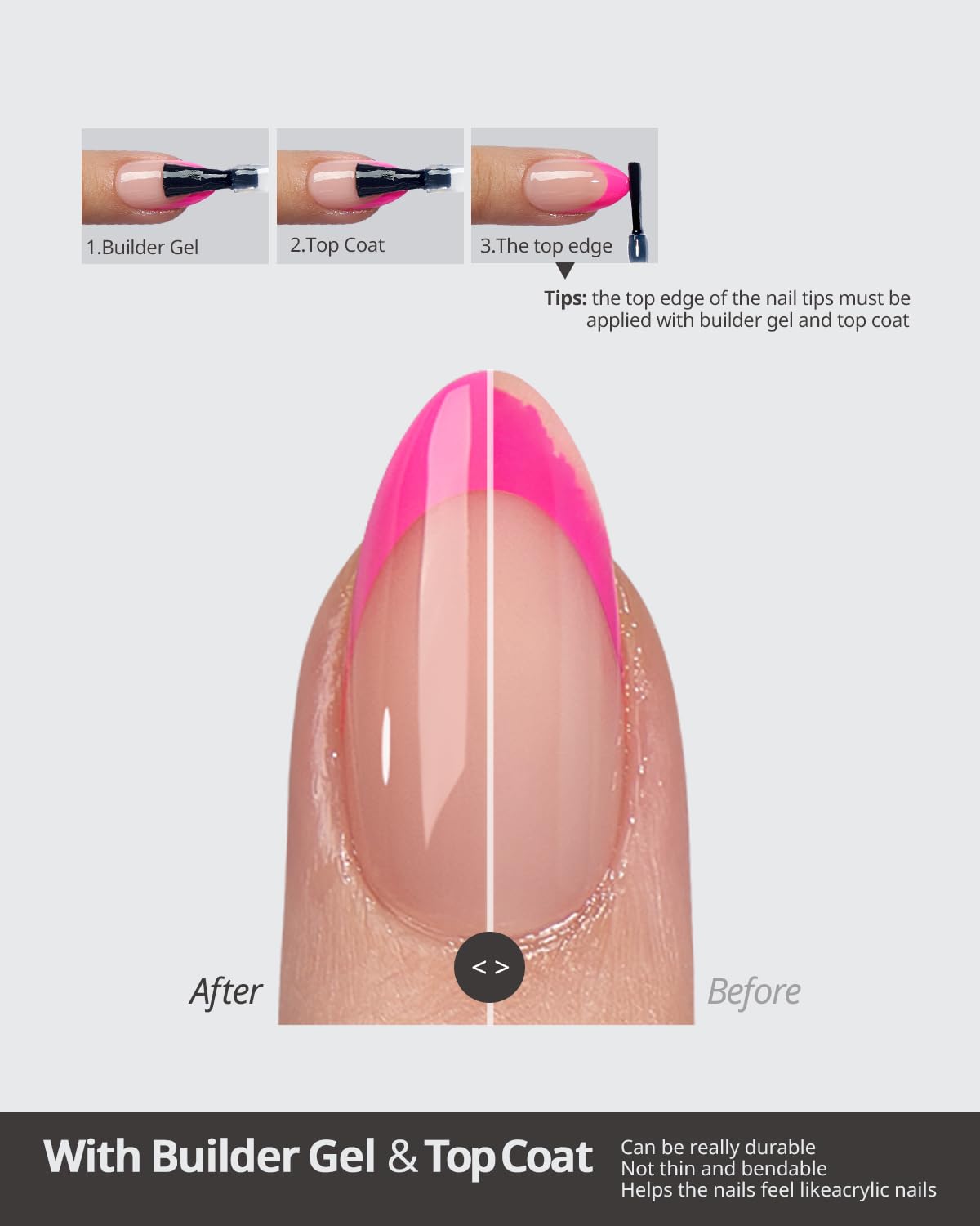 BTArtboxnails worn on hands demonstrating finished pastel French look and natural fit