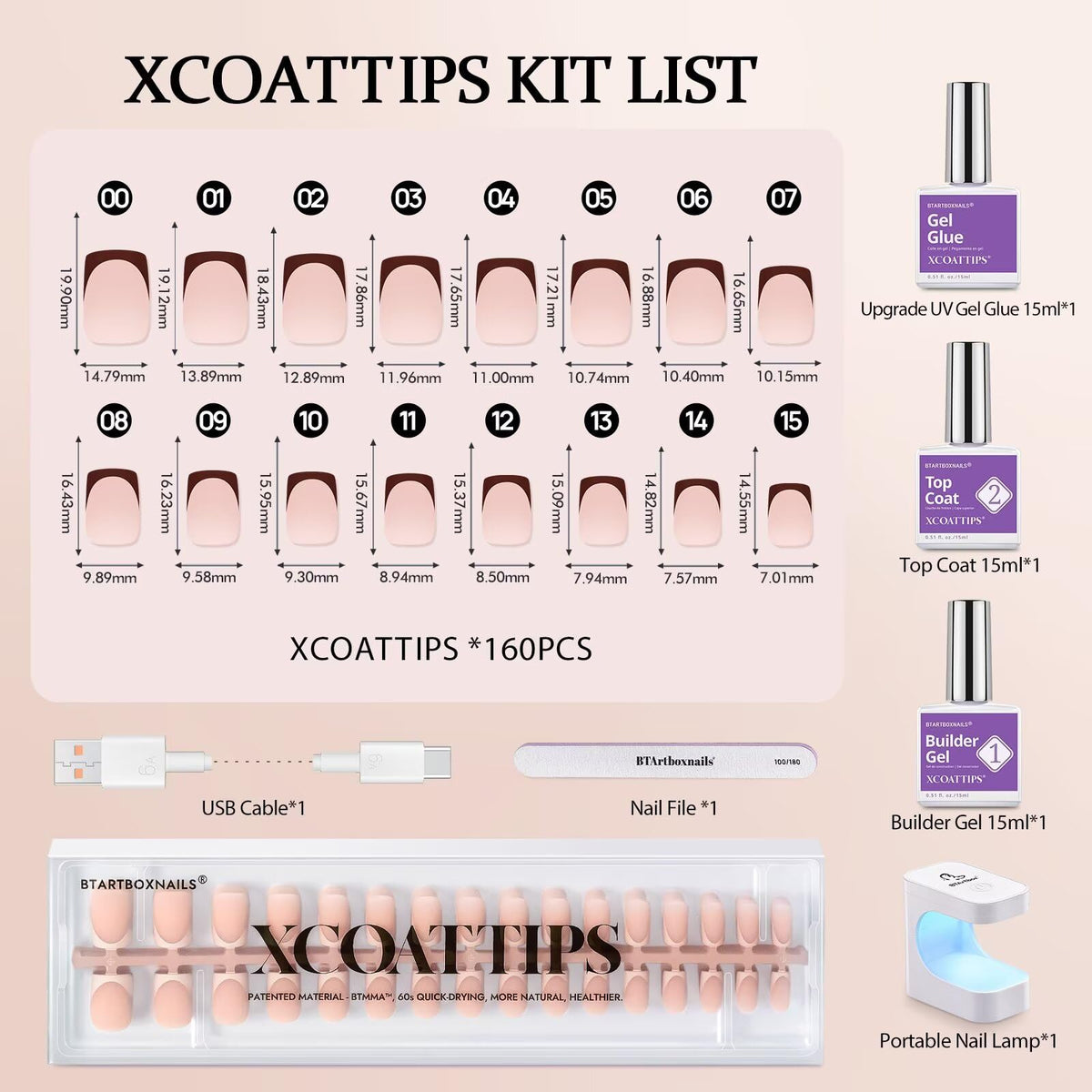 BTArtboxnails opened kit with gels, glue, lamp, and file for complete mani