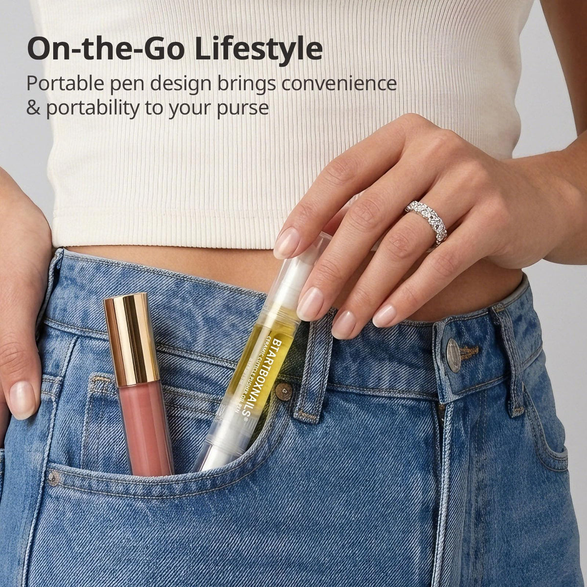 BTARTBOXNAILS packaging and label highlighting natural oil ingredients benefit