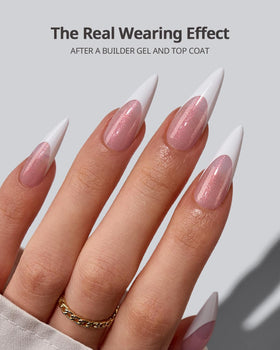 BTArtboxnails close-up of pink glitter base reveals sparkly finish and smooth texture benefit