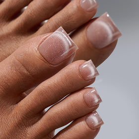BTARTBOXNAILS press-on toes worn with sandals, displays long-lasting wearable benefit