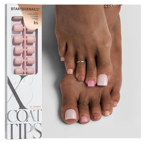 BTArtboxnails front packaging showing full press-on toenail kit benefit durable wear