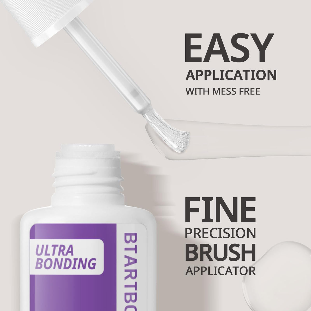 BTARTBOXNAILS remover bottle close-up highlighting acetone-free formula that is gentle on nails