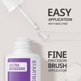 BTARTBOXNAILS remover bottle close-up highlighting acetone-free formula that is gentle on nails