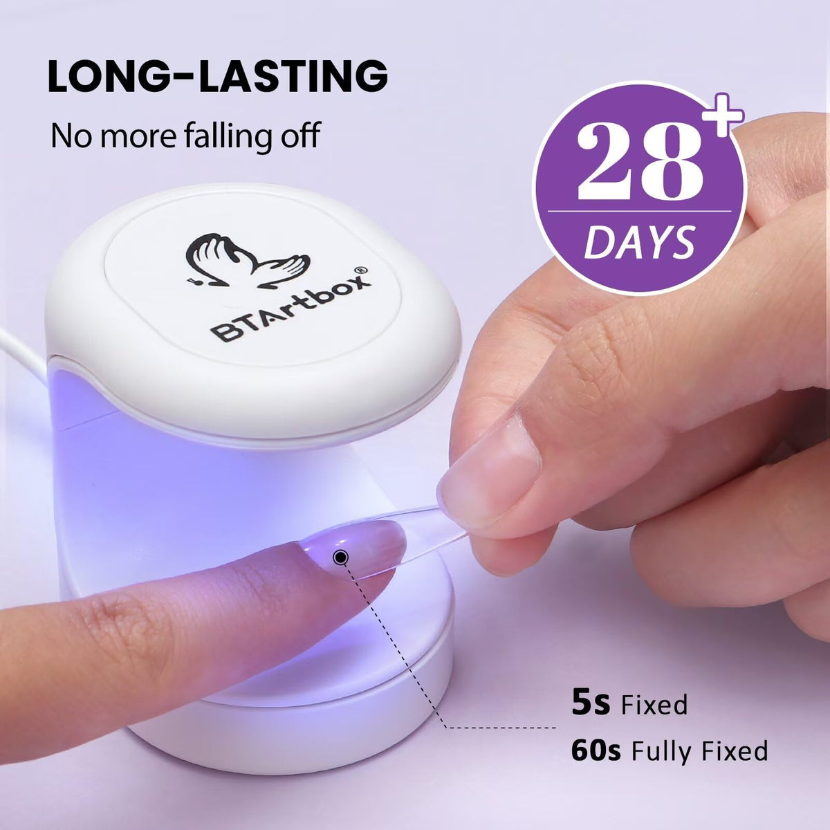 BTArtboxnails securing rhinestones on nail to show decorative adhesion and durability