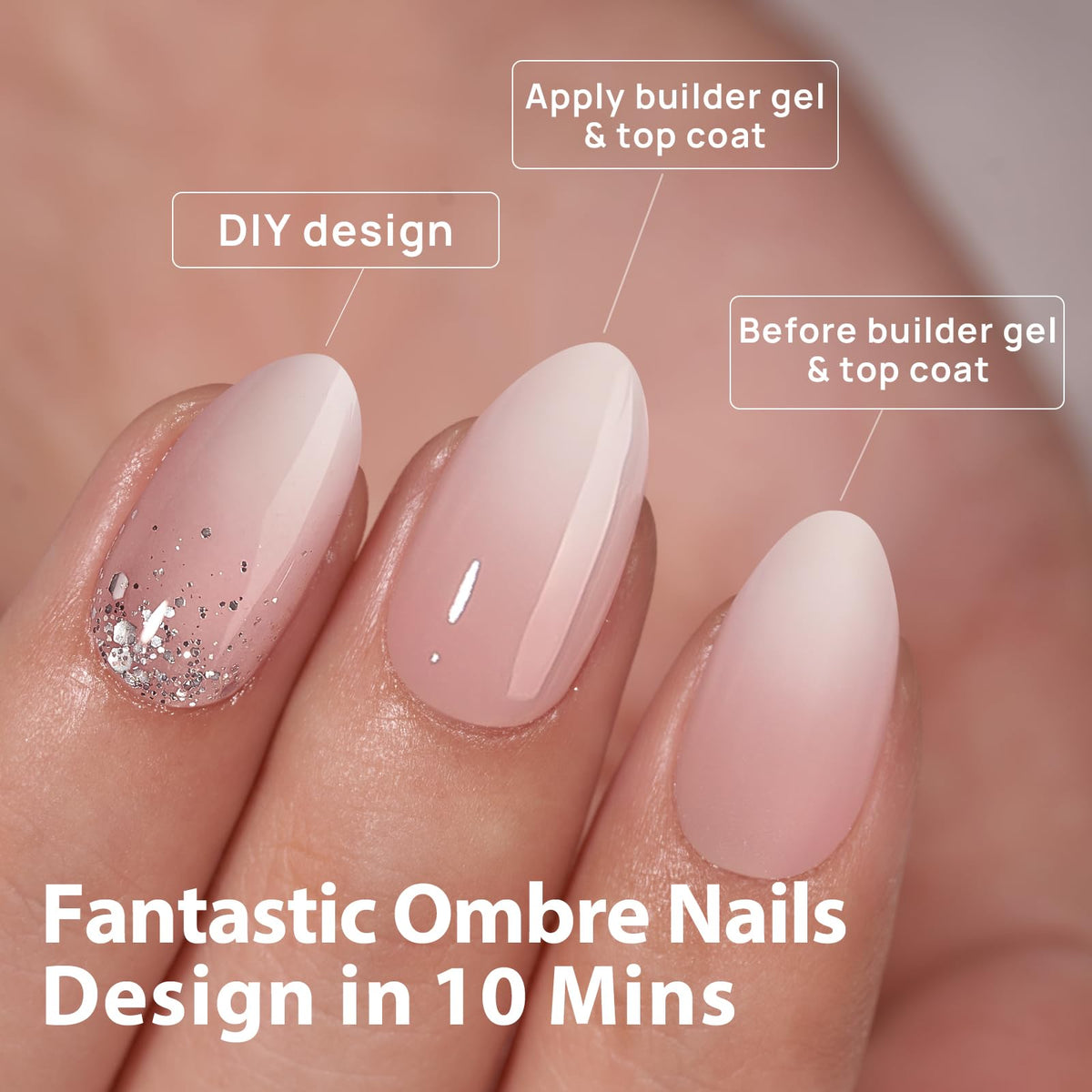 BTArtboxnails side profile of nail showing curved fit for comfortable wear