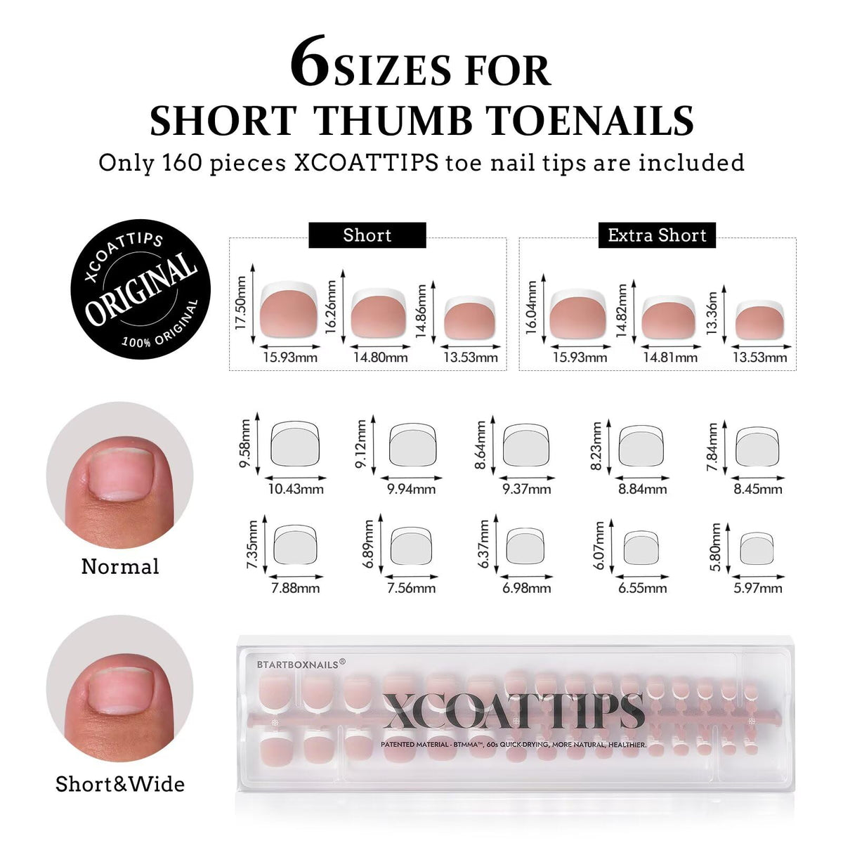 BTARTBOXNAILS side profile showing thicker 2mm gel tip for stronger support