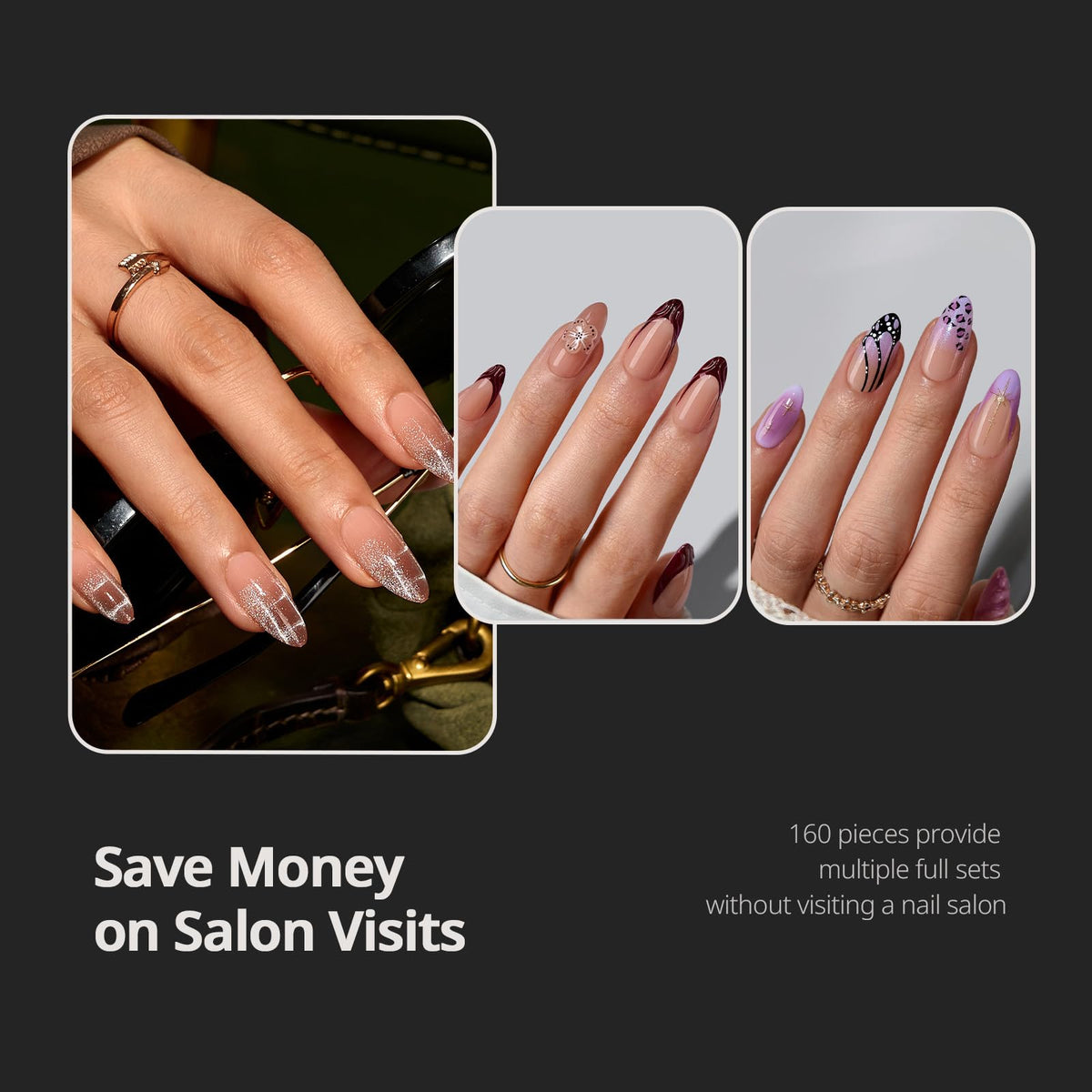 BTArtboxnails layout showing 16 sizes and 160 pieces for multiple sets
