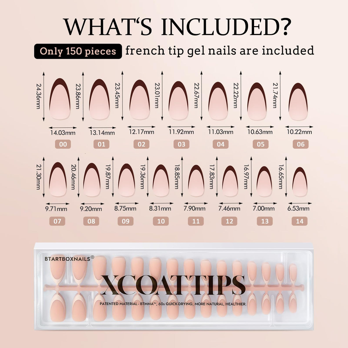 BTArtboxnails size comparison nail chart ensures correct fit