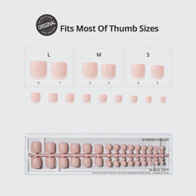 BTArtboxnails 15 sizes laid out to show tailored fit for every toe