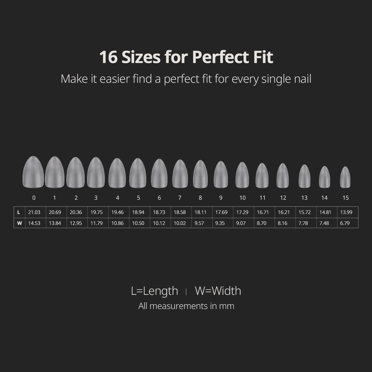 BTArtboxnails layout of 16 sizes for precise fitting across nail beds