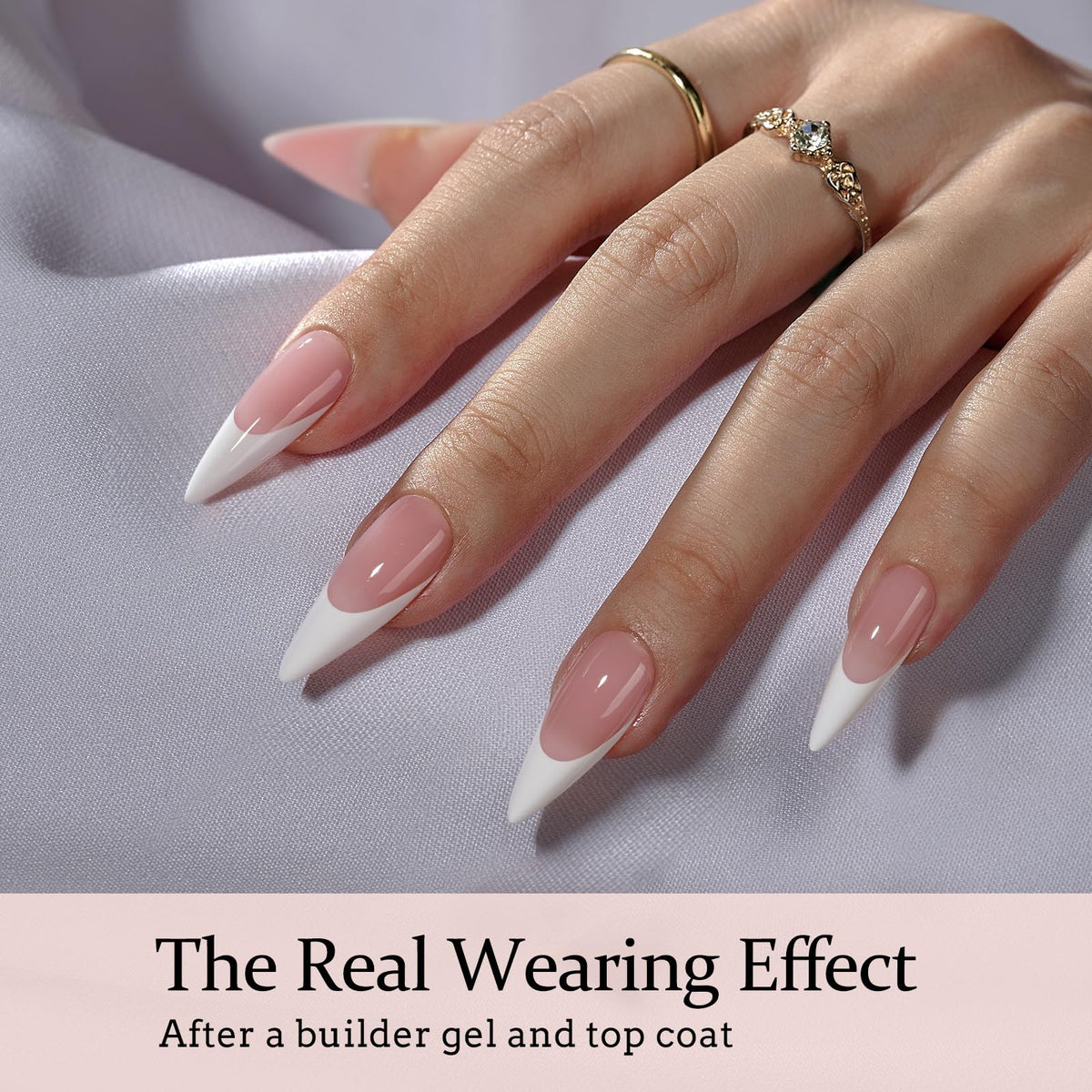 BTArtboxnails long stiletto profile demonstrating tapered cuticle benefit