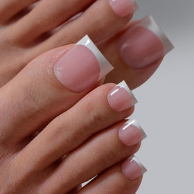BTArtboxnails worn with sandals displaying salon-quality French toes for confidence