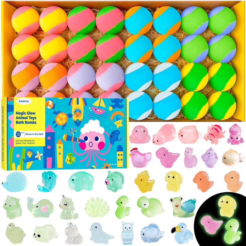 BubbleTail front package showing 32-pack and colorful box art, great for gifting