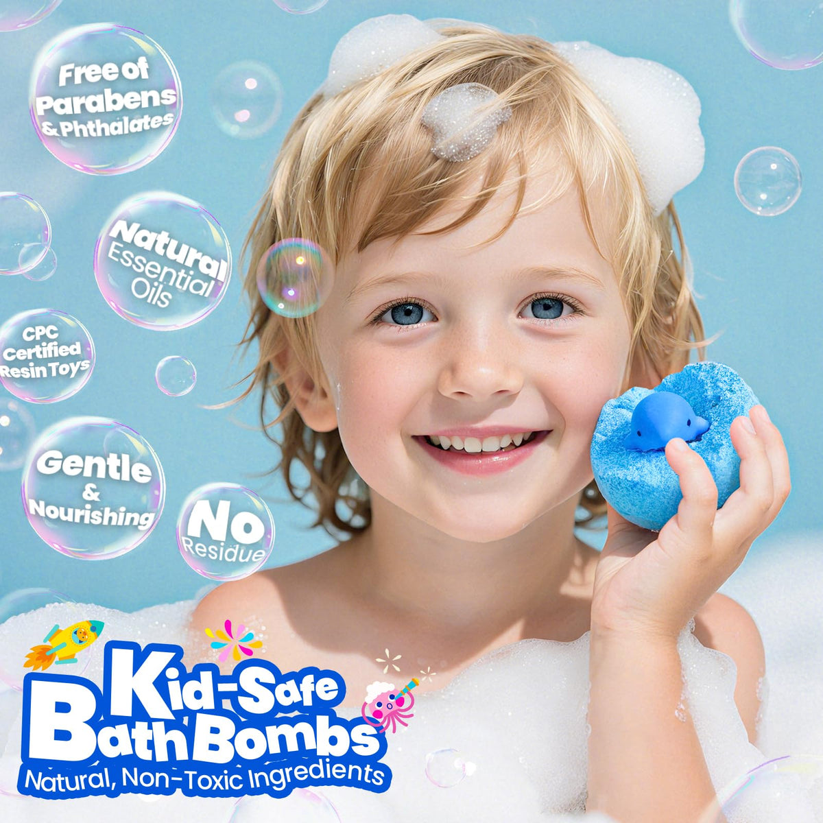 BubbleTail children enjoying bath with toys, encourages joyful supervised bath routines