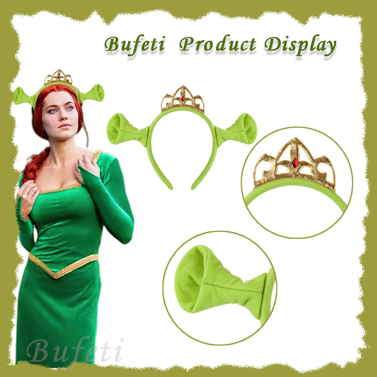 Bufeti princess crown close-up displaying detailed trim and decorative accents