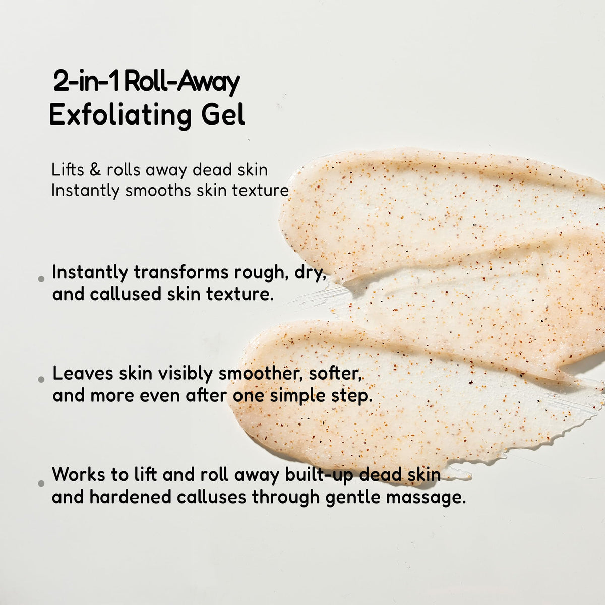 BuffOut gel texture close-up highlighting exfoliant particles for effective polishing