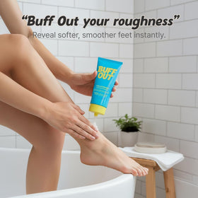 BuffOut in bathroom routine setting demonstrating fast integration into self-care