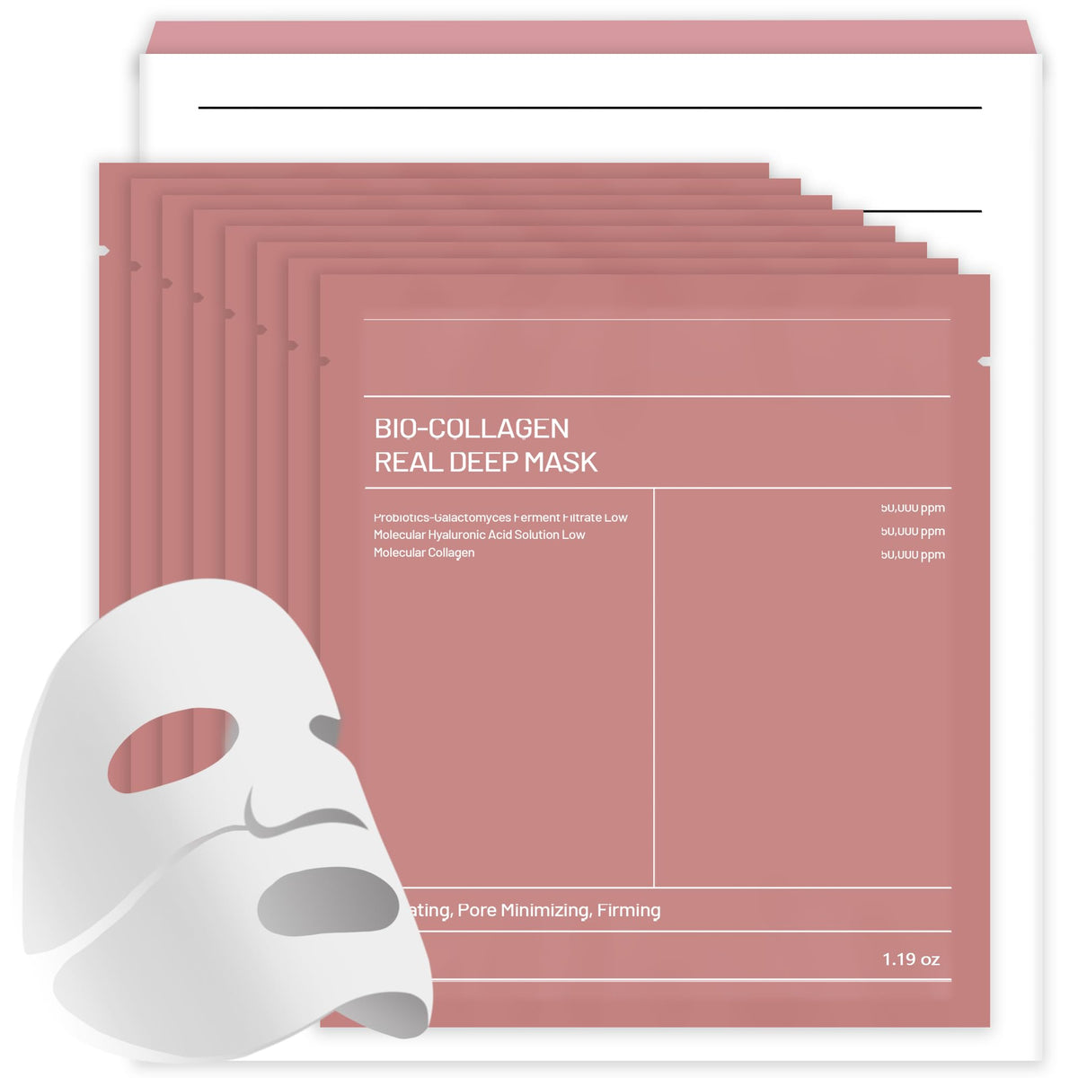 Bukamkom front packaging showing eight hydrogel masks and brand name benefits