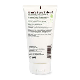 Bulldog gel foam texture on palm showing gentle lather and quick rinsing benefit