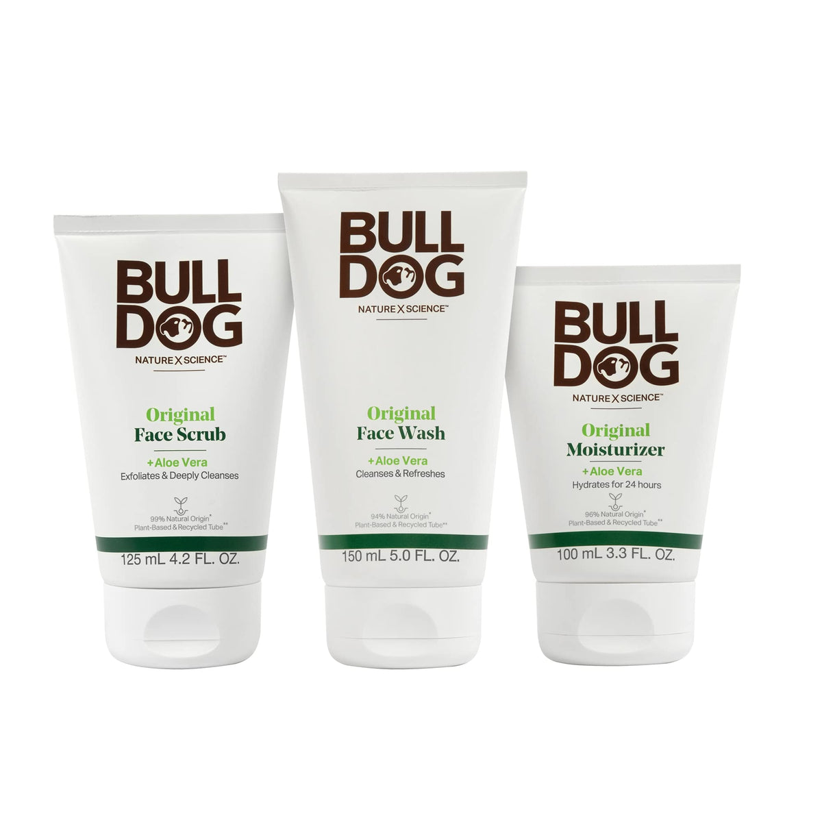 Bulldog Original full face kit front view showing three products and easy routine benefit