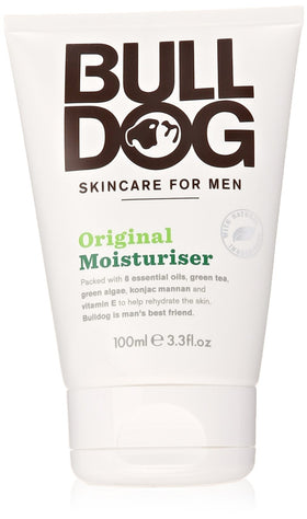 Bulldog Skincare front packaging showing two 3.3 oz tubs, clear label and ingredient highlights for easy selection