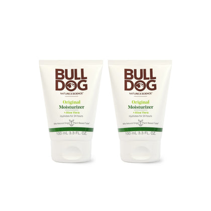 Bulldog moisturizer front packaging showing product and brand for clear choice